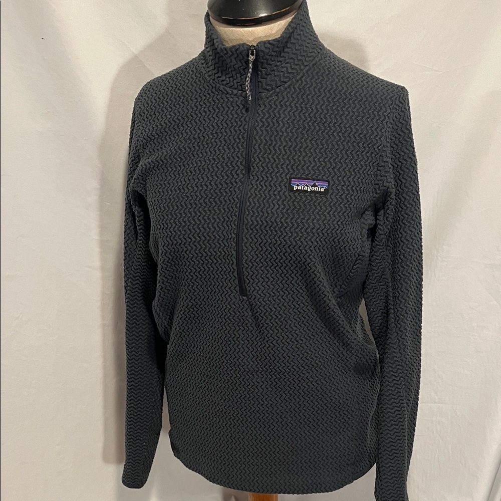 Patagonia Women's Grey Half-Zip Textured R1 Air Fleece Pullover